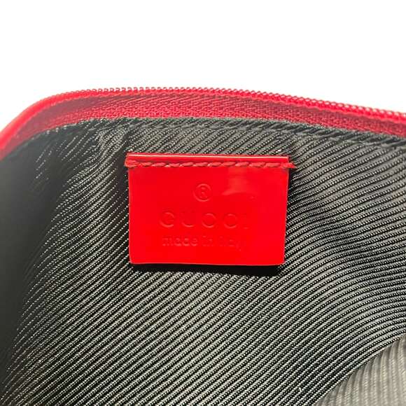 Gucci GG Supreme Shadow Toiletry Pouch Rosso Ancora Red  Gucci GG Pouch Clear Red PVC Jacquard